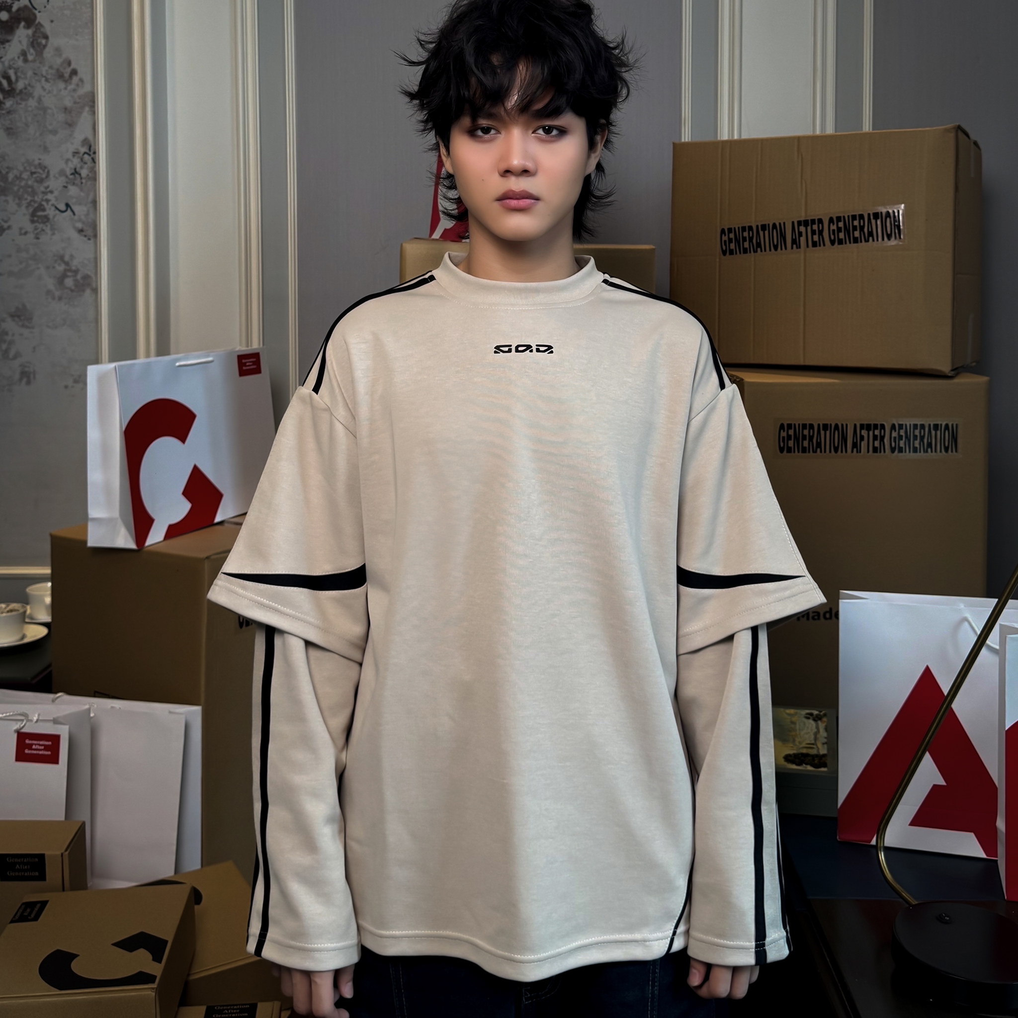 Double Layer Stripped Tee